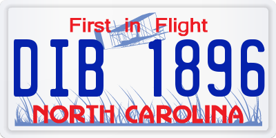 NC license plate DIB1896