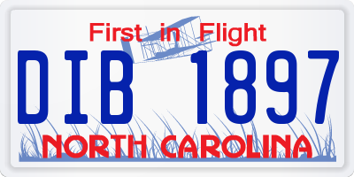 NC license plate DIB1897