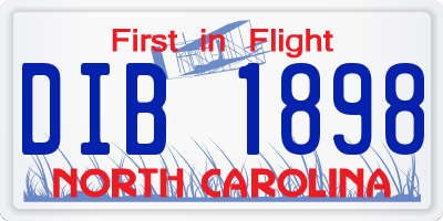 NC license plate DIB1898