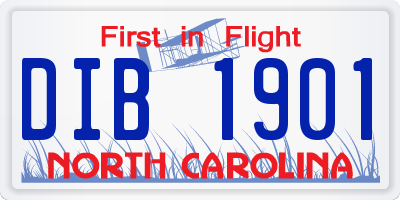 NC license plate DIB1901