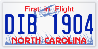 NC license plate DIB1904
