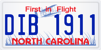 NC license plate DIB1911