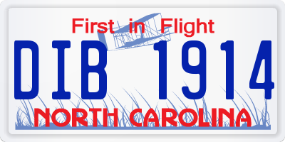 NC license plate DIB1914