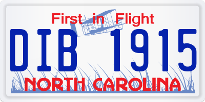 NC license plate DIB1915