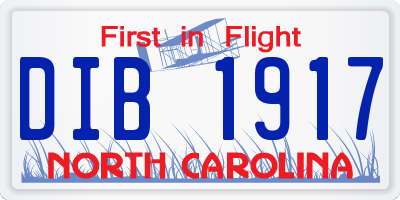 NC license plate DIB1917