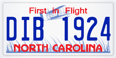 NC license plate DIB1924