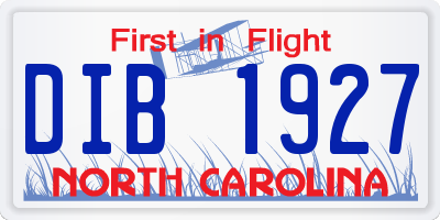 NC license plate DIB1927