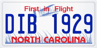 NC license plate DIB1929