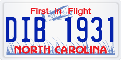 NC license plate DIB1931