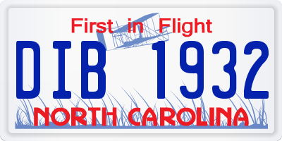 NC license plate DIB1932