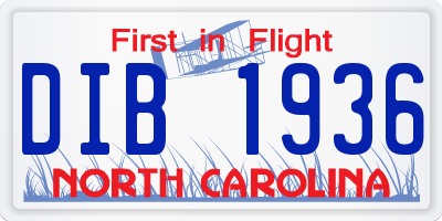 NC license plate DIB1936