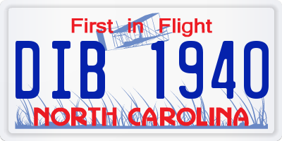 NC license plate DIB1940