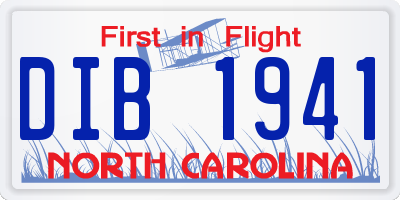 NC license plate DIB1941