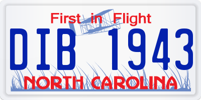 NC license plate DIB1943