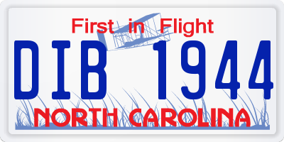 NC license plate DIB1944