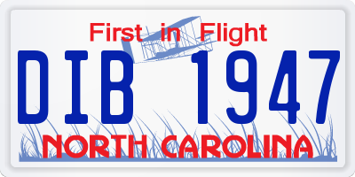 NC license plate DIB1947
