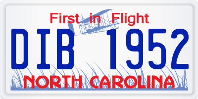 NC license plate DIB1952