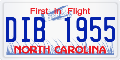 NC license plate DIB1955