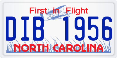 NC license plate DIB1956