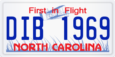 NC license plate DIB1969