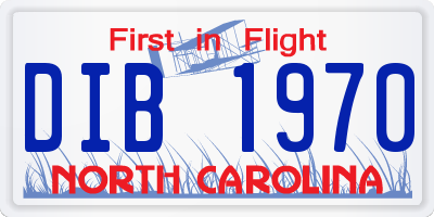 NC license plate DIB1970