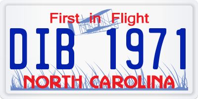 NC license plate DIB1971
