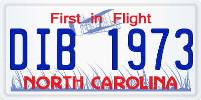 NC license plate DIB1973