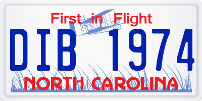 NC license plate DIB1974