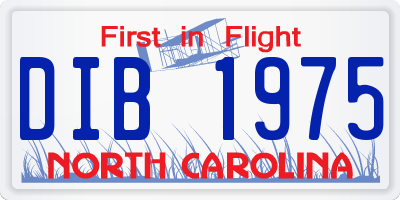 NC license plate DIB1975