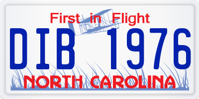 NC license plate DIB1976