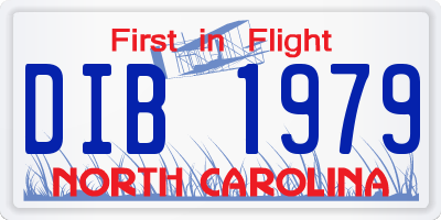 NC license plate DIB1979
