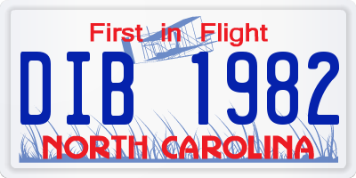 NC license plate DIB1982