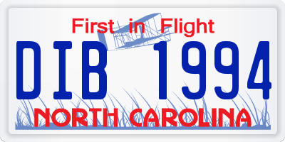 NC license plate DIB1994