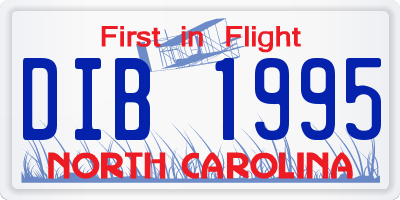 NC license plate DIB1995