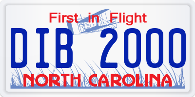 NC license plate DIB2000