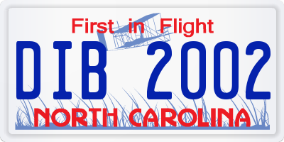NC license plate DIB2002
