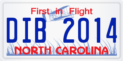 NC license plate DIB2014