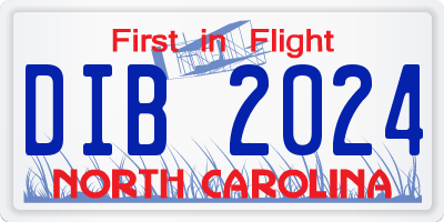 NC license plate DIB2024