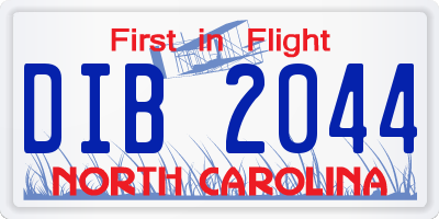 NC license plate DIB2044
