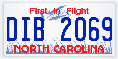NC license plate DIB2069