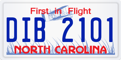 NC license plate DIB2101
