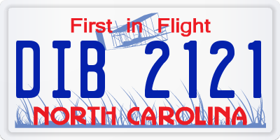 NC license plate DIB2121