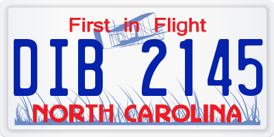NC license plate DIB2145