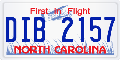 NC license plate DIB2157