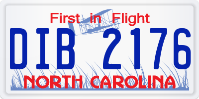 NC license plate DIB2176
