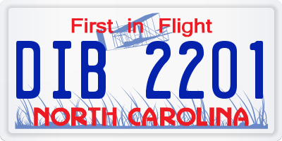 NC license plate DIB2201