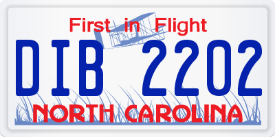 NC license plate DIB2202