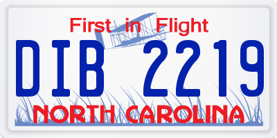 NC license plate DIB2219