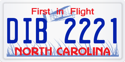 NC license plate DIB2221