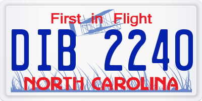 NC license plate DIB2240
